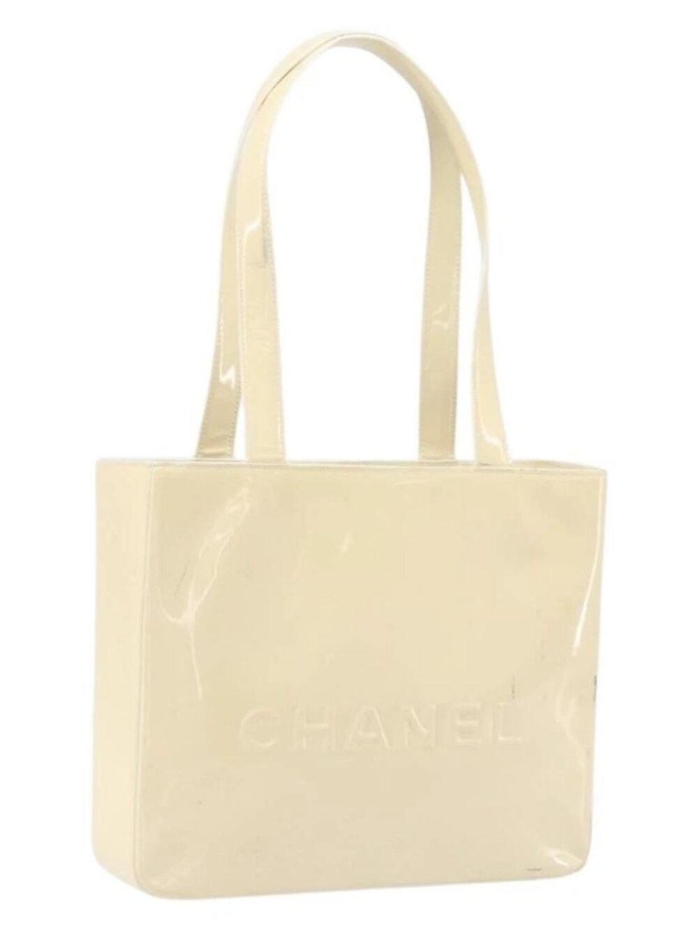 CHANEL Tote Bag Patent leather Beige Gold CC - Picture 2 of 16